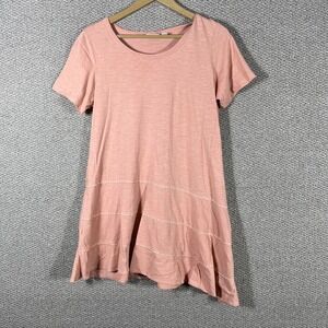 LOGO Lori Goldstein Tunic Top Womens Size‎ Small Peach Asymmetric Hem Pockets